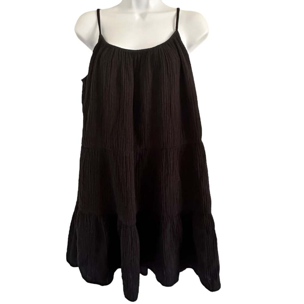 H & M Women's Dress Size Medium Black Sphagetti Strap Pull Over